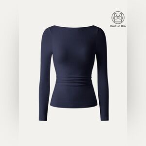 LiteWarm Open-Back Bandless Brami Top
Midnight Navy Size Small